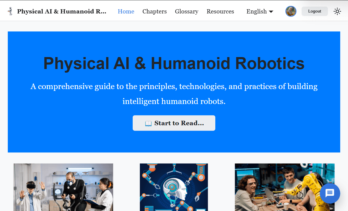 Physical AI Book - Physical AI learning platform with structured content and engaging reading experience....