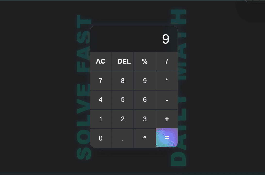 Calculator - This project is a responsive calculator application that supports essential arithmetic operations. I...