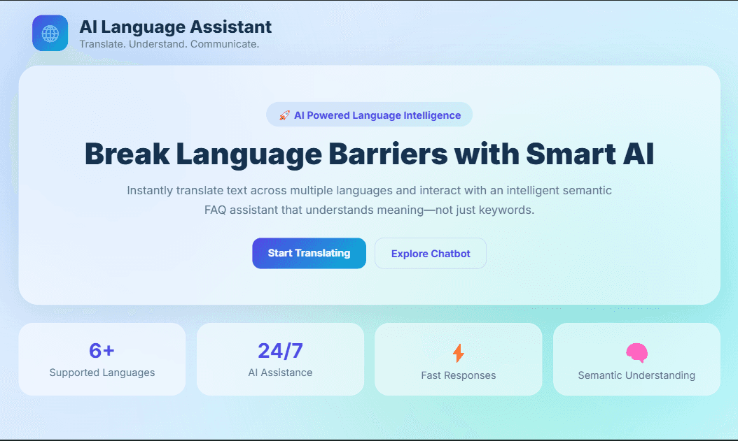 Multilingual AI Agent - An intelligent multilingual AI assistant capable of understanding and responding across multiple lan...
