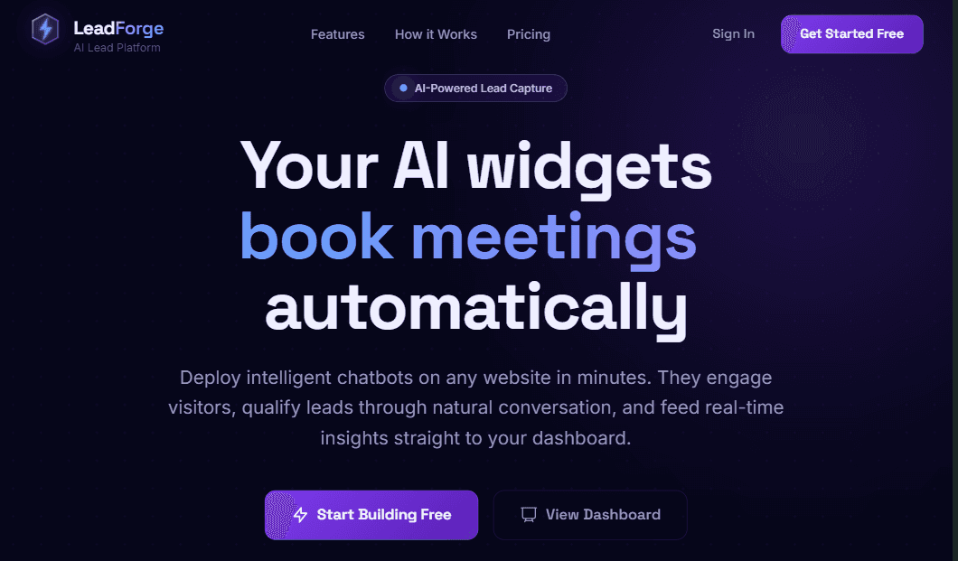 LeadForge - AI-powered embeddable chat widget that qualifies website visitors and captures leads in real time....